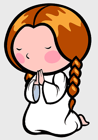 Praying Hands Prayer, child praying, girl in prayer, prayer meeting, spiritual art, faith illustration, cartoon devotion