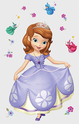 Sofia the First wall decal, Disney Junior princess sticker, purple princess dress, fairy tale room decor, enchanted princess art, magical fairy decals, royal girl figurine