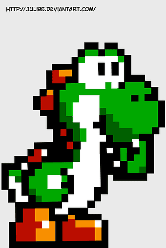 Super Mario Yoshi pixel art, Mario & Yoshi Minecraft Toad sprite, 8bit video game character, pixel art gaming illustration, retro gaming art, pixelated dinosaur character, digital art Nintendo universe