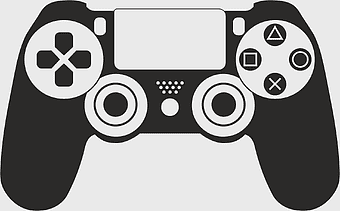 PlayStation 4 DualShock controller, video game joystick, black and white game controller, electronics accessory, gaming hardware, console peripherals, interactive entertainment devices