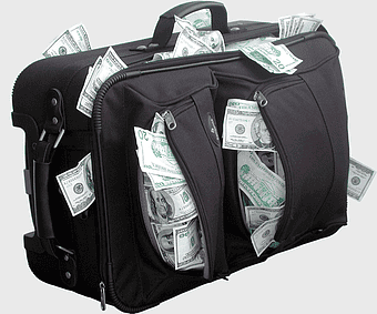 money bag duffel, investment finance bag, bank cash luggage, business travel baggage, financial wealth transport, cash storage solutions, portable money container