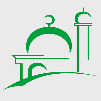 National Mosque of Malaysia logo, Al-Masjid an-Nabawi illustration, green mosque design, Islamic architecture symbol, spiritual landmark icon, religious art emblem, cultural heritage graphic