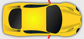 compact car top view, orange vehicle illustration, car game icon, automotive design graphic, cartoon car image, top-down car perspective, yellow sports car art