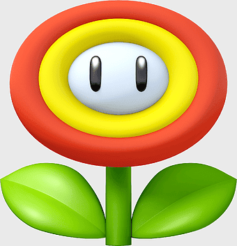 Super Mario Bros flower, Mario power-up item, Super Mario 3D Land flower, New Super Mario Bros Wii flower, Mario series collectible, video game power-up, gaming character accessory