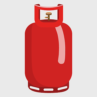 propane gas cylinder, liquefied petroleum gas tank, red gas canister, storage tank silhouette, energy container, fuel supply unit, industrial gas vessel