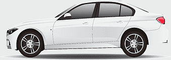 white luxury sedan, compact car rental, personal luxury vehicle, alloy wheel design, premium automotive exterior, high-end car dealership, executive vehicle features