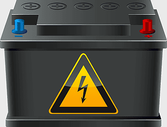 black vehicle battery, Automotive rechargeable power storage, car battery safety, renewable energy storage solutions, battery maintenance, power supply equipment, electrical component warning