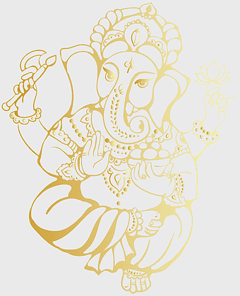 Ganesha Hindu deity, Sri Ganesh line art, Diwali floral design, Ganesh Chaturthi celebration, sacred Hindu iconography, divine elephant god illustration, spiritual art depiction