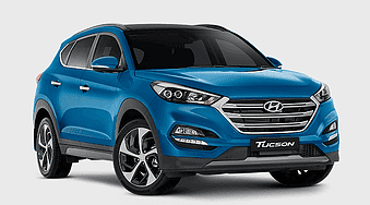 Hyundai Tucson, compact SUV, automotive exterior, grille, luxury crossover, blue vehicle, modern design, urban mobility
