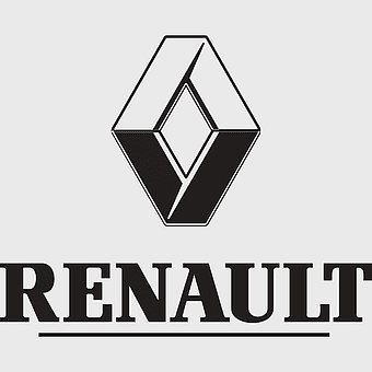 Renault Captur logo, Renault Clio emblem, black and white car symbol, Renault brand decal, automotive logo design, car manufacturer insignia, vehicle branding iconography
