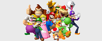 Super Mario Bros characters, Nintendo Wii U game art, Mario and Luigi poster, Yoshi and Princess Peach, Super Mario franchise, Nintendo gaming universe, Mario and friends illustration