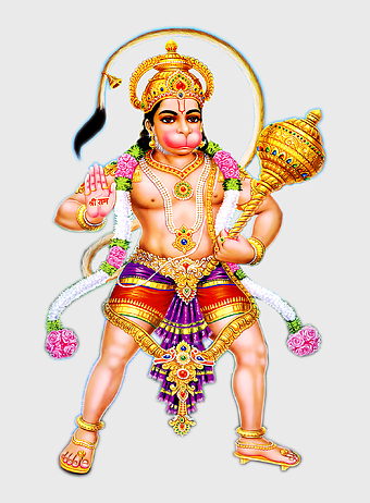 Hanuman, Hindu god Hanuman, panchamukha Hanuman art, mythical monkey deity, spiritual protection deity, sacred Hindu figure, devotional artwork