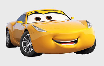 Cruz Ramirez Cars 3, Yellow cartoon car character, Pixar Cars movie vehicle, Cruz Ramirez animated car, cartoon car design, animated sports car, Pixar Cars franchise character
