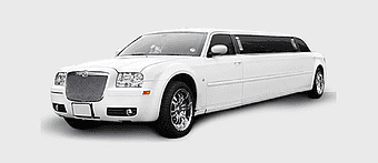 Chrysler 300 limousine, luxury vehicle sedan, full-size car transportation, automotive exterior design, white limousine service, executive transportation options, high-end vehicle rentals