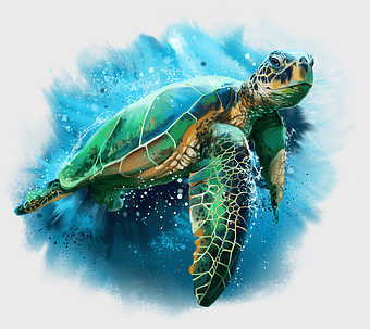 watercolor sea turtle, Cheloniidae painting, blue sea turtle art, loggerhead turtle drawing, marine life illustration, aquatic creature artwork, oceanic reptile sketch