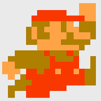 Super Mario Bros. 8-bit, Mario jump sprite, Nintendo Entertainment System game, 8-bit color animation, retro gaming art, pixel art character, classic video game icon