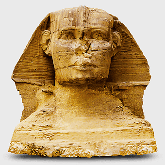 ancient Egyptian sphinx sculpture, Great Sphinx of Giza monument, Giza pyramid complex, Egyptian archaeological site, historical stone carving, iconic ancient statue, desert sandstone architecture