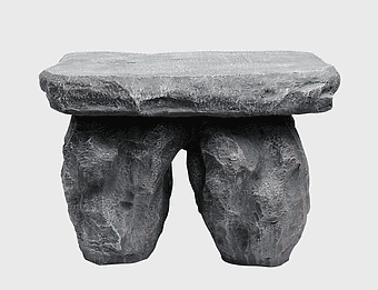 stone carving furniture, weird rock sculpture, bizarre stone artifact, pretty rock table, natural stone decor, rustic garden art, unique stone furniture