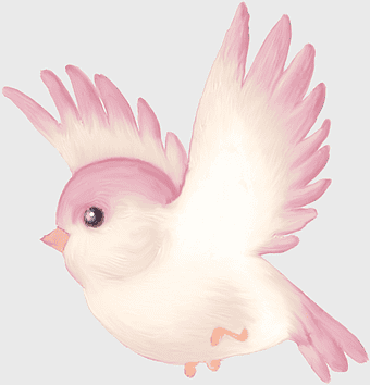 Bird Parrot Cartoon, pink feathered bird, watercolor bird art, cartoon parrot drawing, whimsical bird illustration, pastel bird figurine, avian character design