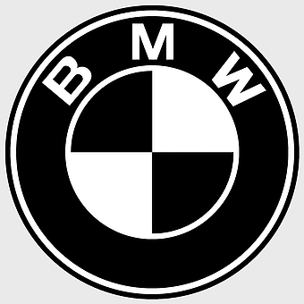 BMW 3 Series logo, black and white BMW emblem, luxury car symbol, monochrome BMW roundel, automotive brand icon, high-end vehicle badge, classic car decal