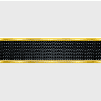metal banner design, black metal texture, metallic frame, decorative metal patterns, industrial design elements, luxury metal accents, perforated metal panel