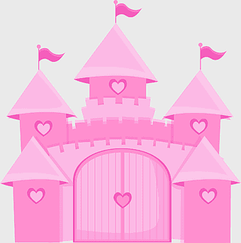 pink castle, Disney Princess Birthday party, magenta castle illustration, walt Disney Company castle, fairy tale castle design, princess party decorations, cartoon castle backdrop