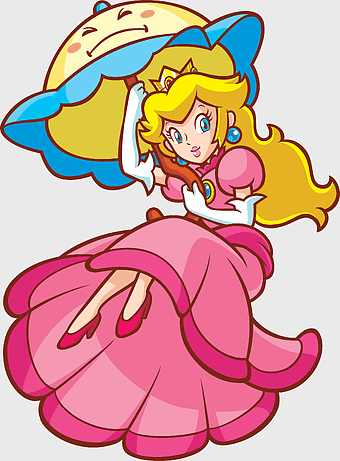 Super Princess Peach, Nintendo video game character, Mario Bros cartoon art, pink princess in action, fantasy kingdom heroine, animated royal figure, gaming culture icon