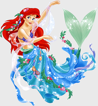 Mermaid animated character, Little Mermaid fantasy art, Ariel mythical creature, Rusalka visual arts, enchanted ocean princess, seafood-themed costume, magical aquatic theme
