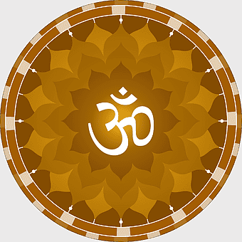 Om symbol, Gayatri Mantra, Hinduism, meditation, spiritual art, sacred geometry, divine circle
