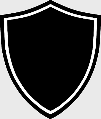 black shield logo, monochrome emblem, white and black shield, badge symbol, heraldic design, minimalist icon, protective emblem