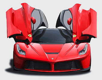 red Ferrari 458, LaFerrari doors open, high-performance sports car, luxury vehicle, exotic car design, automotive innovation, supercar technology