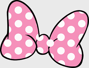 pink polka dot Minnie Mouse bow, Minnie Mouse cartoon character, Disney polka dot accessory, Minnie Mouse fashion item, cute cartoon bow, playful Disney accessory, whimsical polka dot design