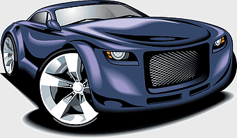 cartoon sports car, performance car illustration, sports car racing elements, cartoon vehicle design, futuristic car art, racing car graphic, automotive concept art