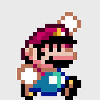 Super Mario Bros pixel art, Super Mario World 2: Yoshi's Island sprite, New Super Mario Bros character, Super Nintendo Entertainment System gaming, retro video game art, classic Nintendo pixel design, Mario series pixel illustration
