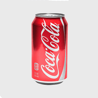 Coca-Cola can, carbonated soft drink, beverage can, cola wars, soda refreshment, fizzy beverage, iconic soda brand