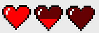 pixel art hearts, css sprites red hearts, 8bit color pixel art, pixelated heart sprites, retro gaming graphics, digital art hearts, pixel heart icons