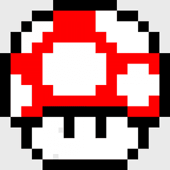 Super Mario Bros Minecraft Pixel Art, Mario Pixel Art Mushroom, Super Mushroom Pixel Art, Mario Bros Pixel Art, Pixel Art Video Game Characters, Retro Gaming Pixel Art, Pixelated Super Mario Bros Elements