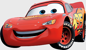 Lightning McQueen, Pixar Cars, red sports car, vehicle door, animated car character, racing movie vehicle, Disney animation art