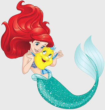 Ariel Disney Princess, Little Mermaid cloth napkins, Ariel cartoon character, Disney mermaid party, Ariel and Flounder, underwater fantasy art, princess-themed birthday decor