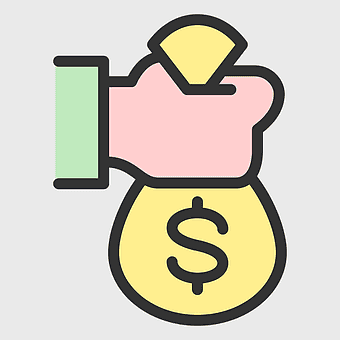 money bag drawing, stack of money illustration, yellow money bag, drawstring wallet, financial icon, cash storage graphic, wealth symbol art