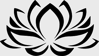Nelumbo nucifera symbol, lotus flower monochrome, black and white lotus art, symmetrical lotus design, sacred lotus iconography, minimalist floral illustration, spiritual flower silhouette