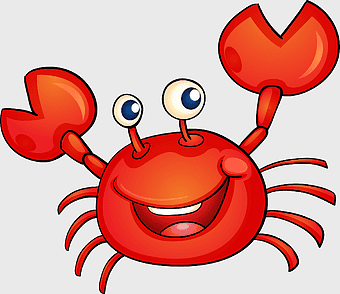 crab cartoon illustration, happy birthday crab, red crab cartoon, cartoon seafood, sea creature art, marine life drawing, festive crab design