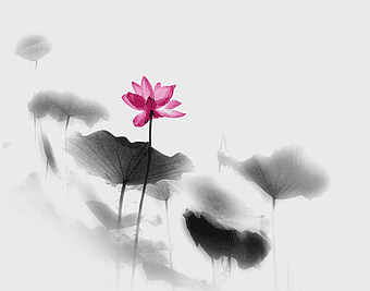 Zen Meditation Lotus, Buddhist Enlightenment Painting, Traditional Chinese Ink Art, Inner Peace Flower, Spiritual Retreat Nature, Harmony in Bloom, Serenity in Blossom