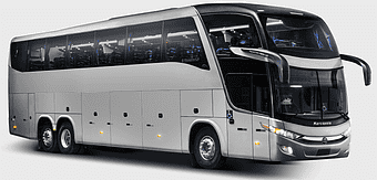 Iguazu Falls tour bus, Marcopolo Paradiso transport, Marcopolo S.A. bus service, Mercedes-Benz tour vehicle, luxury travel coach, scenic transportation options, Brazil tourist transportation