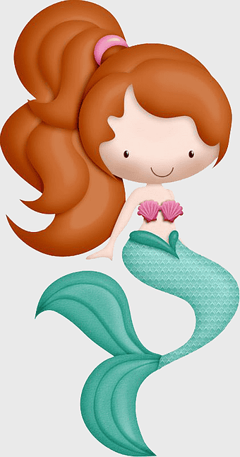 Ariel Mermaid illustration, long hair mermaid cartoon, shell top mermaid, fantasy art mermaid, underwater fantasy creature, mythical sea princess, cartoon mermaid character