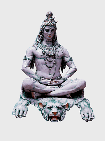 Shiva Parvati Hanuman Deity, Hindu God figure, om Namah Shivaya statue, Trimurti symbolism, divine creation concept, spiritual trinity art, ascetic yogi portrayal