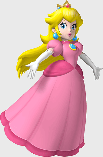 Princess Peach costume, Super Mario Bros. characters, Nintendo video game, Peach Princess figurine, Mushroom Kingdom princess, cartoon princess outfit, mythical video game character