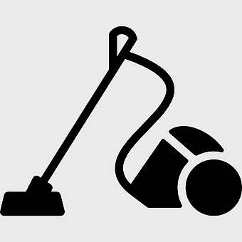 vacuum cleaner icon, cleaning appliance symbol, domestic worker tool, black and white vacuum illustration, home cleaning equipment, household cleaning device, cleaning service graphic