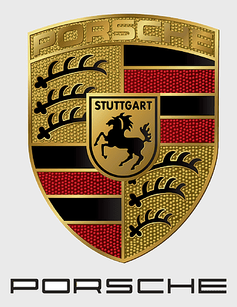 Porsche emblem, Porsche logo shield, Porsche Stuttgart badge, Porsche car symbol, luxury automotive brand, high-performance vehicle logo, German sports car manufacturer