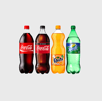 fizzy drinks assortment, Coca-Cola and Sprite bottles, Fanta orange soda, diet Coke no sugar, carbonated beverages collection, soft drink variety pack, popular soda brands display